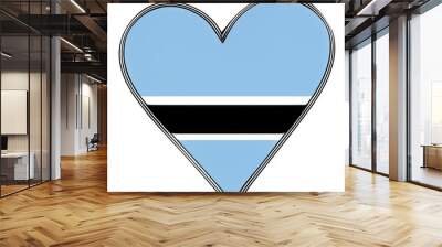 Heart of a flag Botswana Wall mural