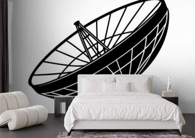 Large satellite dish antenna receiver and transmitter for television and radio transmission  vector Wall mural