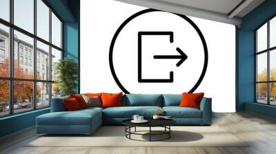 Logout icon with rounded style Wall mural