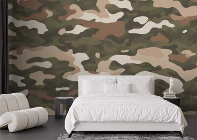 Military camouflage seamless pattern. Army camo texture for seamless wallpaper.	Camouflage pattern background. Wall mural