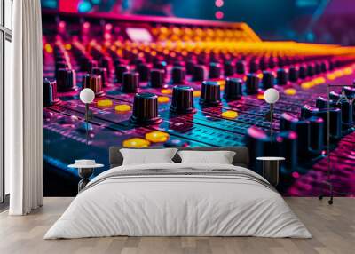 Musical Mixing Console on Stage Wall mural