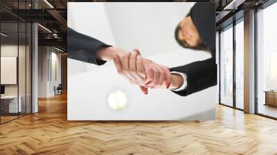 Handshaking in office low angle Wall mural