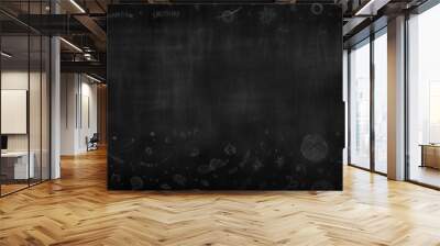 School blackboard with chalk on blackboard Wall mural