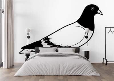 silhouette vector,Pigeons are symbolic of fertility and prosperity Wall mural