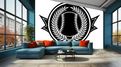 Softball vector icon, baseball illustration,ball symbol or logo. Wall mural