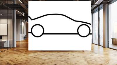 Sports car line vector icon on white background Wall mural