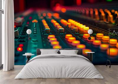 Top of a Mixing Console in Light Style Wall mural