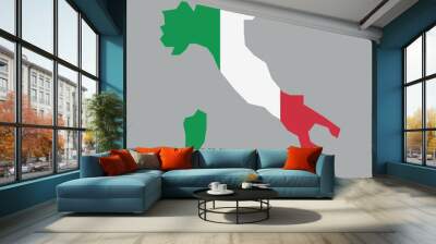 vector italy map flag on white background Wall mural