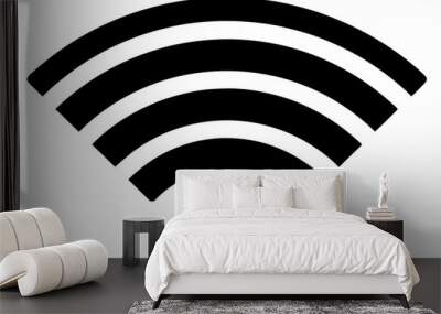 Wifi wireless internet signal flat black icon isolated Wall mural