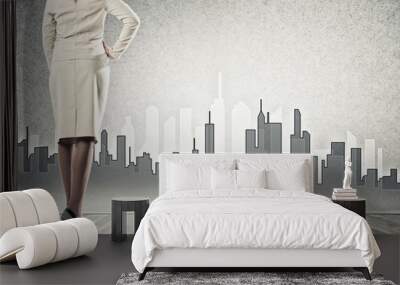 Architectural design on wall Wall mural