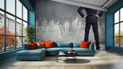 Architectural design on wall Wall mural