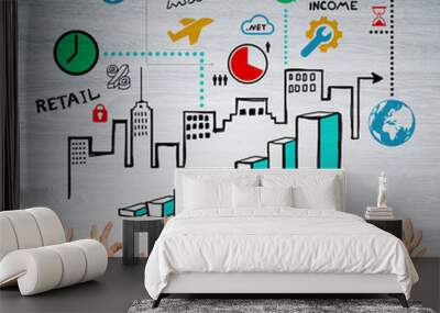 Business and teamwork concept Wall mural