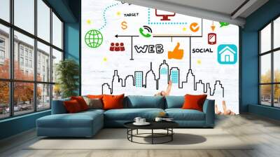 Business and teamwork concept Wall mural