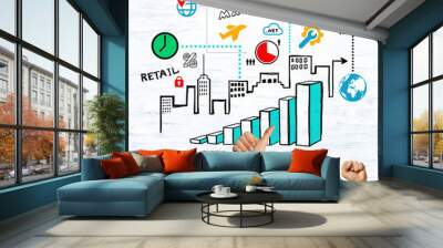 Business and teamwork concept Wall mural