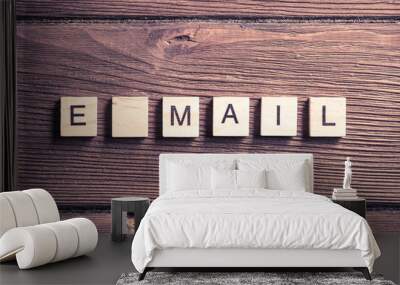 business conceptual word of wooden elements with letters Wall mural