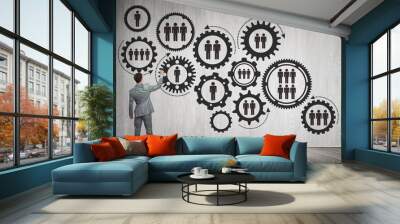 Business working mechanism Wall mural