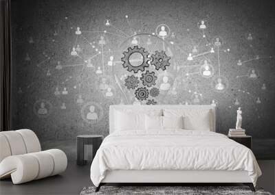 Concept of lightbulb as symbol of new idea. Wall mural