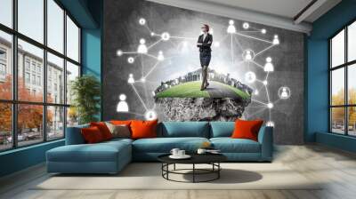 Concept of modern wireless technologies as effective tool for bu Wall mural