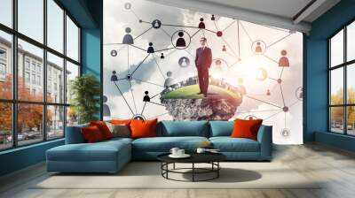 Concept of modern wireless technologies as effective tool for bu Wall mural