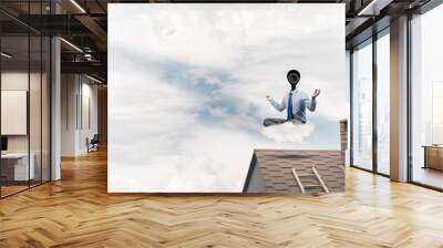 Concept of security and privacy protection with camera headed ma Wall mural