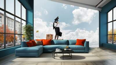 Concept of security and privacy protection with camera headed wo Wall mural