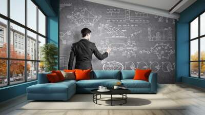 Man writing business plan Wall mural