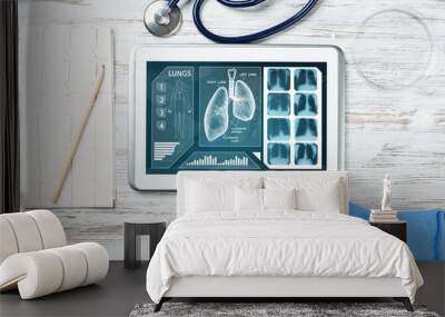 Medical diagnostics in modern hospital. Wall mural