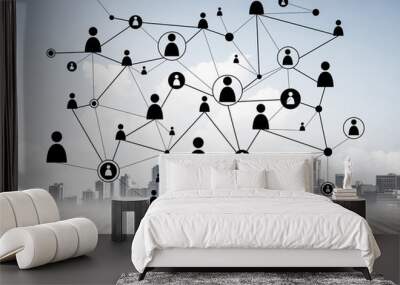 Networking and social communication as means for effective busin Wall mural