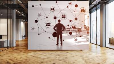 Networking and social communication concept as effective point for modern business Wall mural