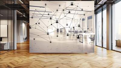 Networking and wireless connection as concept for effective mode Wall mural