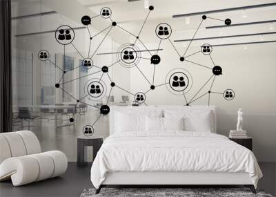 Networking and wireless connection as concept for effective modern business Wall mural