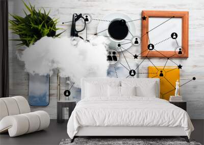 Social communication and global networking concept Wall mural