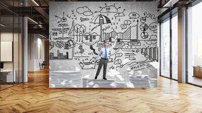 Study hard to become successful businessman. Wall mural