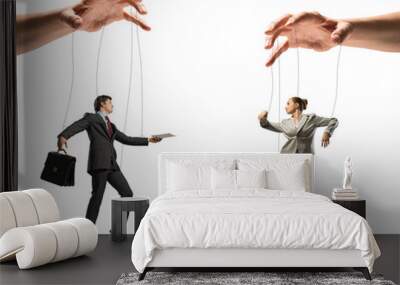 two puppet businessman Wall mural