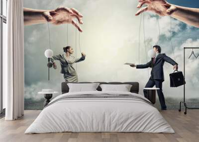 two puppet businessman Wall mural