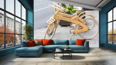 modern bicycle wooden Wall mural