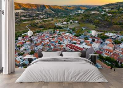 Omodos aerial view, Cyprus Wall mural