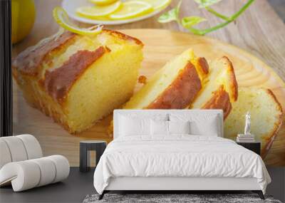 Homemade glazed lemon pound cake Wall mural