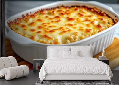 Creamy Baked Macaroni with Cheese and Golden Crust Wall mural