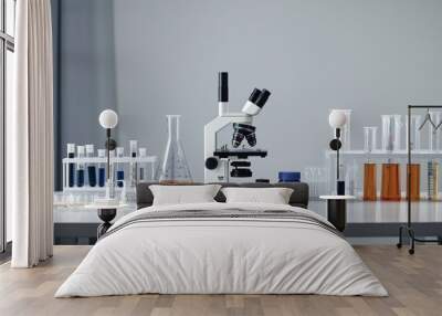 Scientific Laboratory Equipment and Glassware for Experiments and Research Wall mural