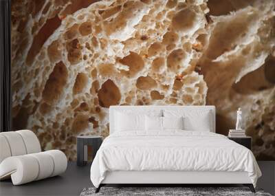 Organic sourdough bread crumb with whole wheat flour Wall mural