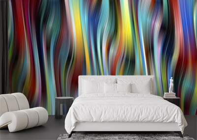 Vibrant abstract wavy lines background texture Wall mural