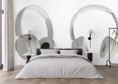 3D object rendering of wireless headphones for listening to music.3d rendering Wall mural