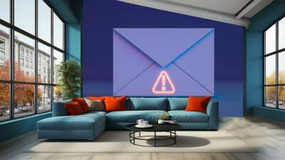 spam message and e-mail attach. 3d rendering Wall mural