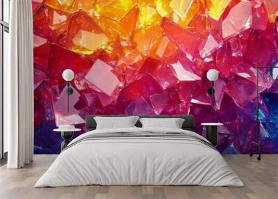 A Close-Up of Multicolored Shiny Crystalline Shapes Wall mural