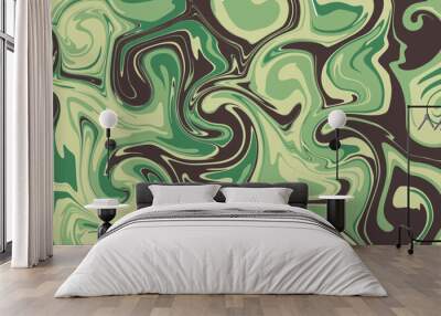 Abstract marble texture background pattern green army modern design vector Wall mural