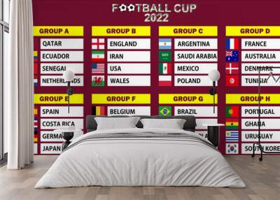 Football cup 2022 group standings template background vector Wall mural