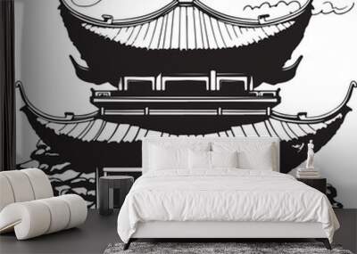 japanese temple in the morning Wall mural