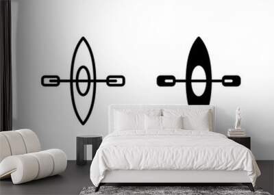 Kayak icon set. sign for mobile concept and web design color editable Wall mural