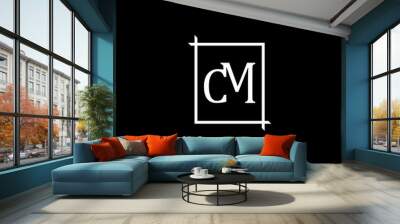 Letter CM Square Creative Modern Logo Design Template, cm capital logo. letter cm capital business for company, Simple and modern letter CM initials logo design Wall mural